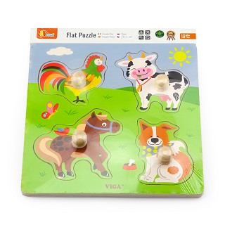 Knob puzzle - farm animals - 4 pieces